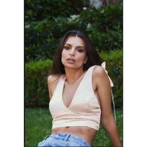 NastyGal x Emrata Satin Crop Top
